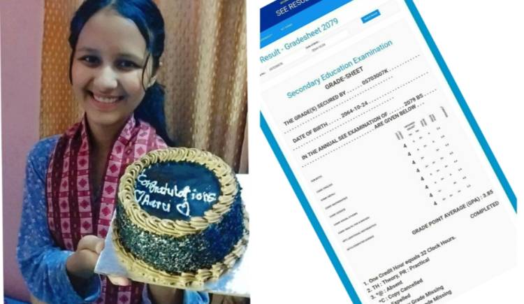 यी हुन्, हजारौं विद्यार्थीहरुको भिडमा ३.८५ जिपीए ल्याएर एसइईमा प्युठान जिल्ला टप हुने "आरध्या"