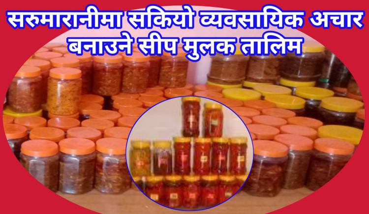 सरुमारानीमा सकियो,व्यवसायिक अचार बनाउने सीप मुलक तालिम