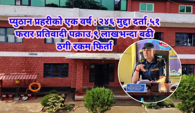 प्युठान प्रहरीको एक वर्ष : २४६ मुद्दा दर्ता,अधिकांश प्रतिवादी प्रहरी नियन्त्रणमा