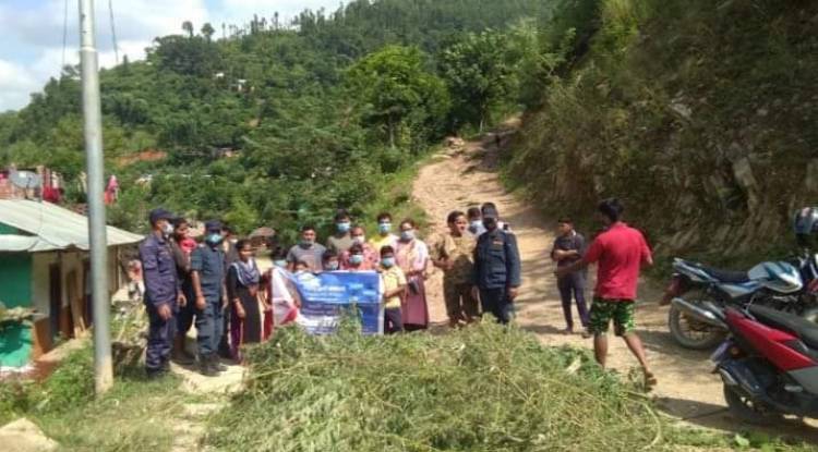 प्युठानमा स्थानीय र प्रहरीको सक्रियतामा गाँजा फँडानी