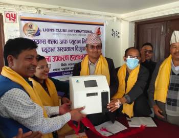 लायन्स क्लबद्वारा प्युठान अस्पताललाई १७ लाखको प्रयोगशाला उपकरण सहयोग