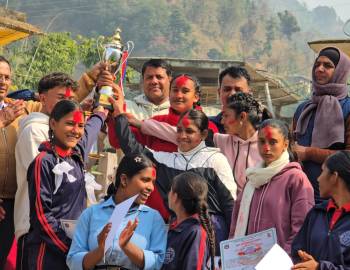 राष्ट्रपति रनिङ शिल्डमा तेस्रो हुने बाल बिध्या माबिले दियो खेलाडीलाई बधाई