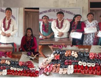 झिलिबाङ्गका महिलालाई आत्मनिर्भर बनाउन चप्पल बनाउने तालिम सम्पन्न