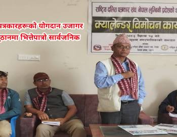 दलित पत्रकारहरूको योगदान उजागर गर्दै प्यूठानमा भित्तेपात्रो सार्वजनिक