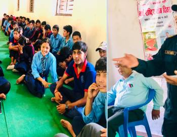बिध्यार्थिलाई जीवन जिउने कला सिकाउँदै प्रहरी